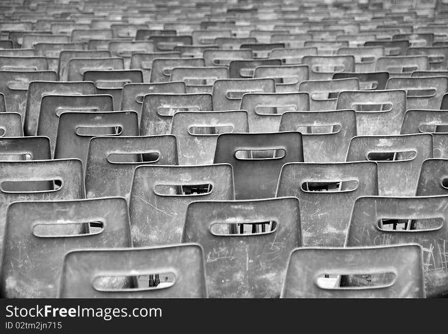 Plastic chairs in front of Sct. Peters Church in Rome, before easter.