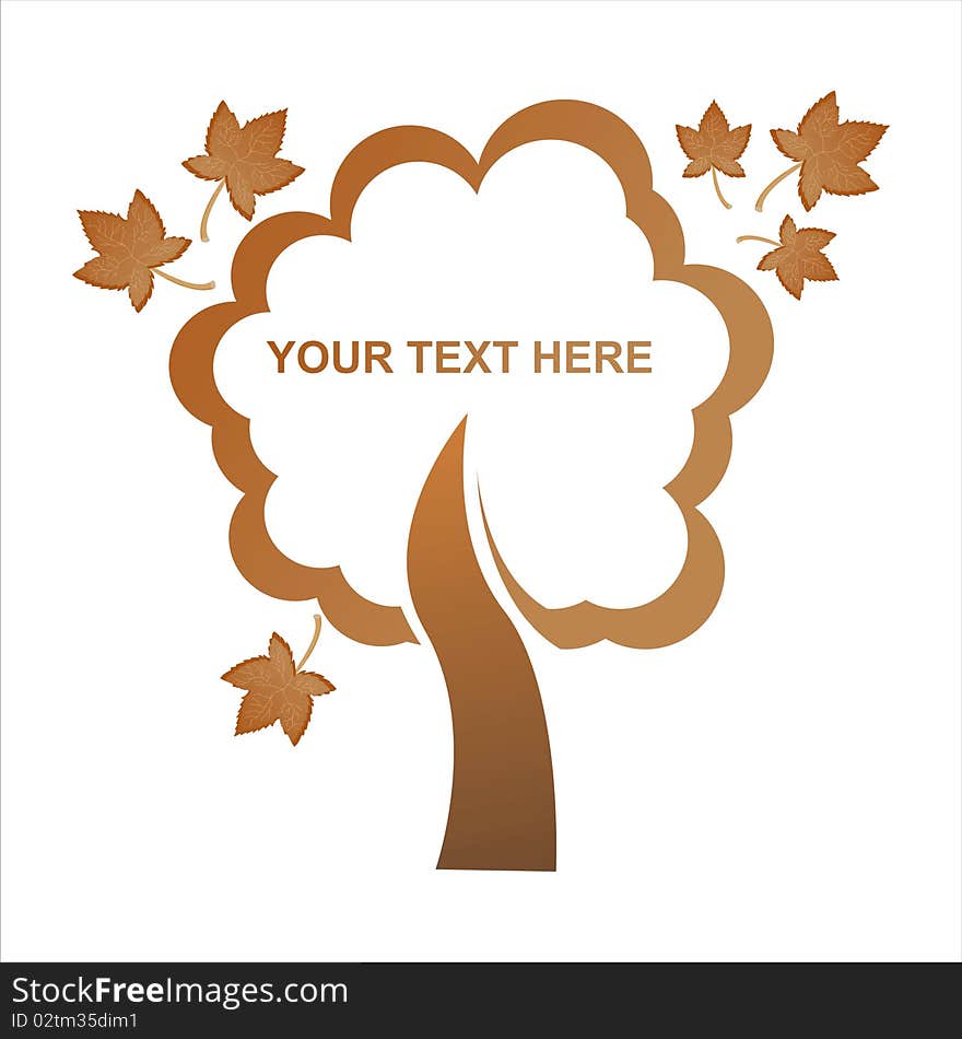 Autumn tree frame with blank space