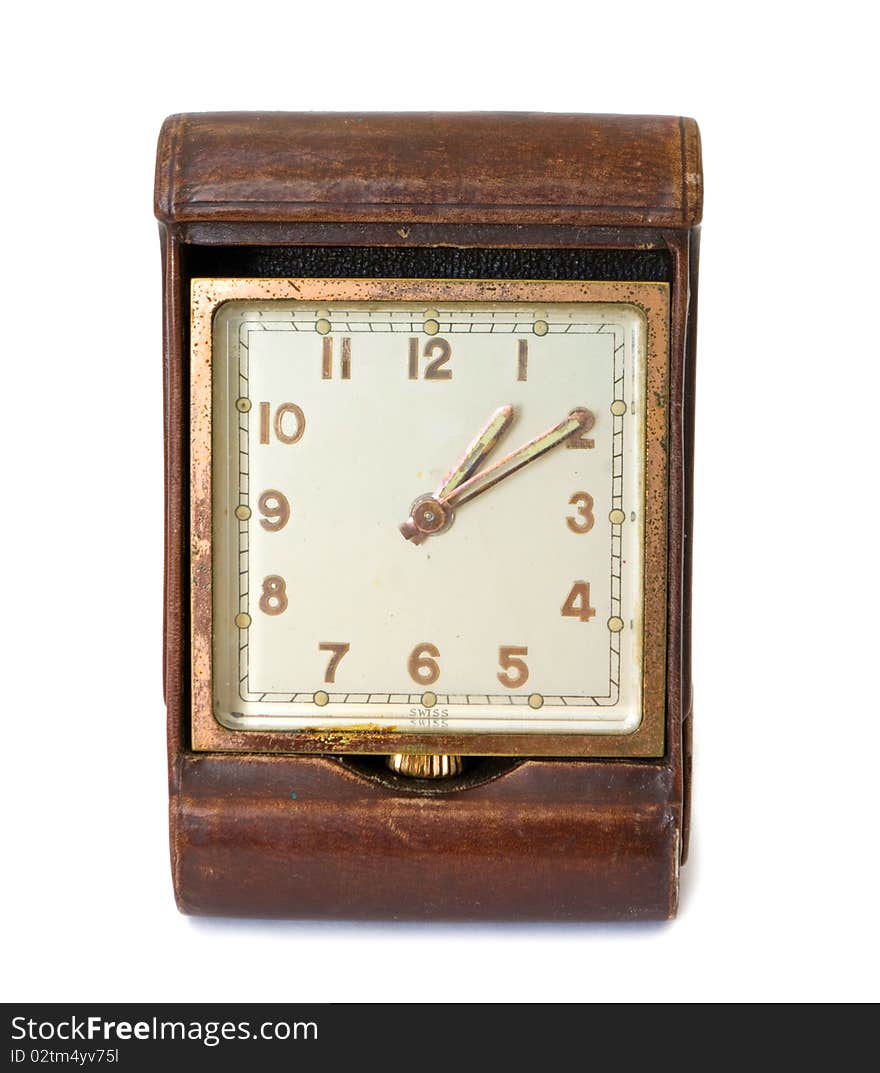 Old clock isolated on a white background. Old clock isolated on a white background.