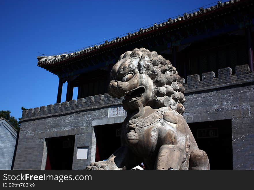 Stone lions, Chinese classical sculpture.