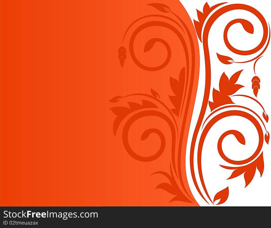 Beautiful Autumnal Background with floral element and free space for text