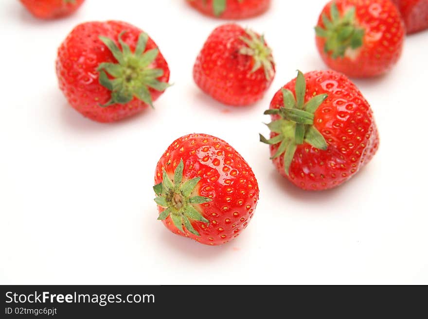 Fresh strawberry on a white background