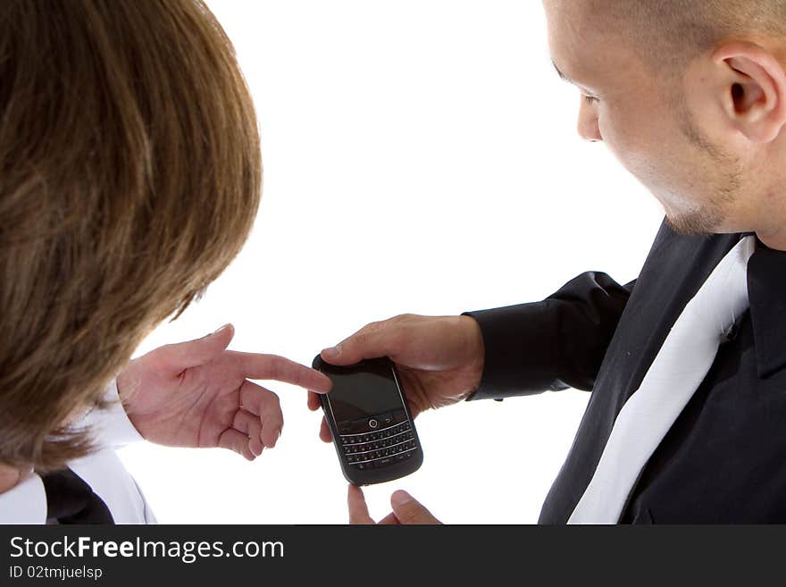 Two young businessman - one asian and one caucasian isolated over white background. Two young businessman - one asian and one caucasian isolated over white background.