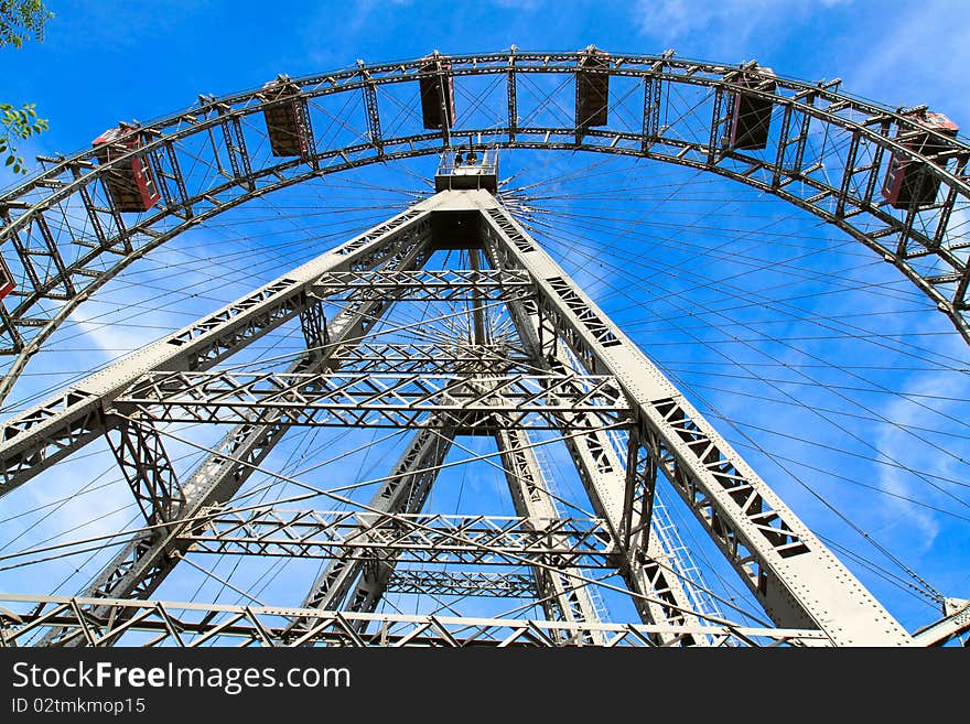 Prater - giant old ferris wheel in Vienna, Austria