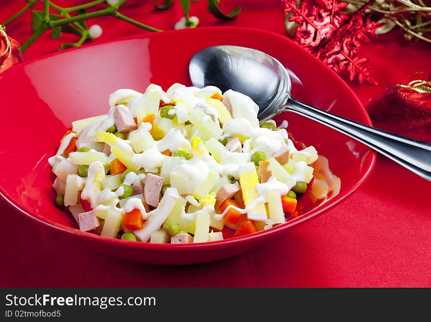 Traditional Czech Christmas potato salad