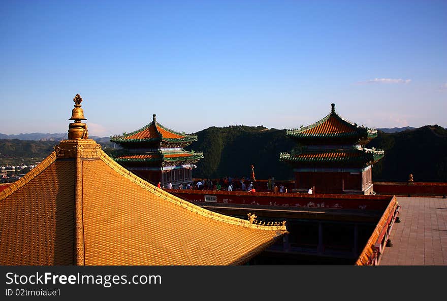 Golden roof under the blue sky.