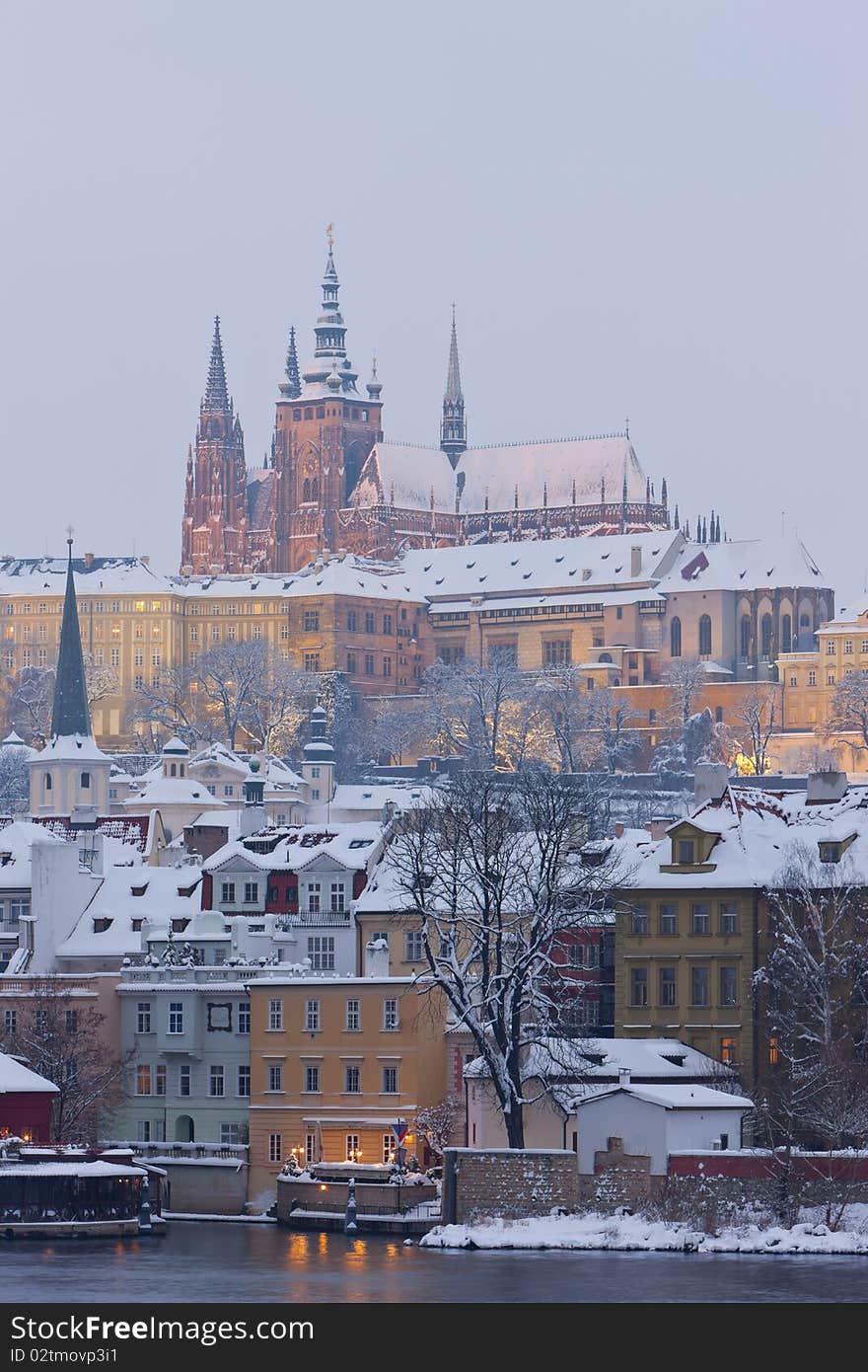 Hradcany in winter, Prague, Czech Republic