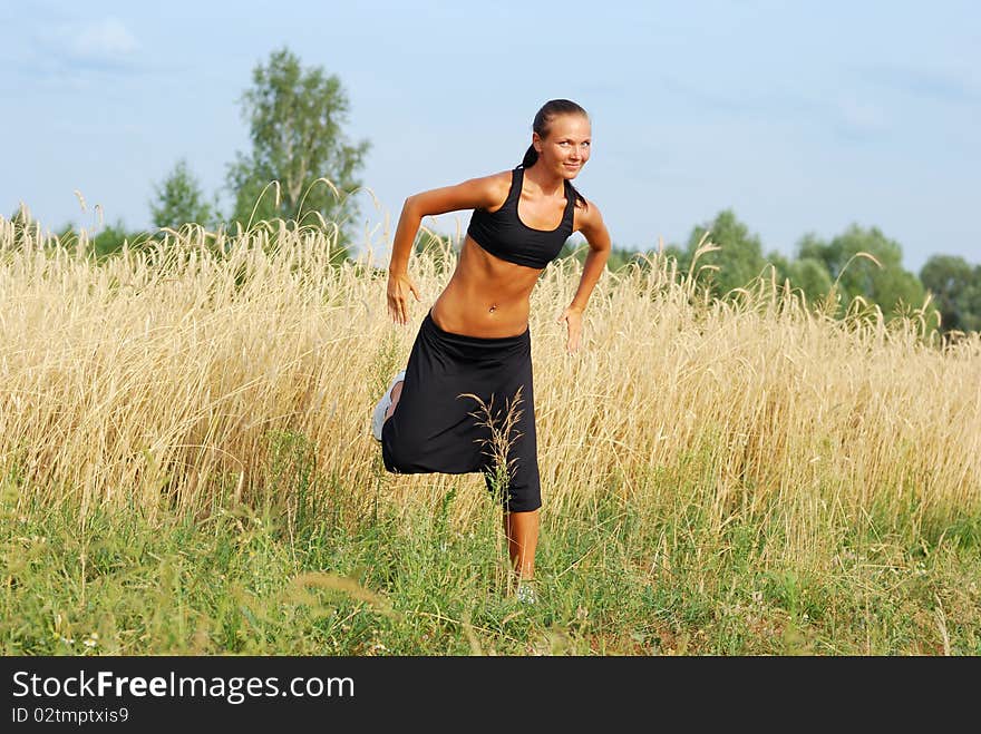 Young woman exercising