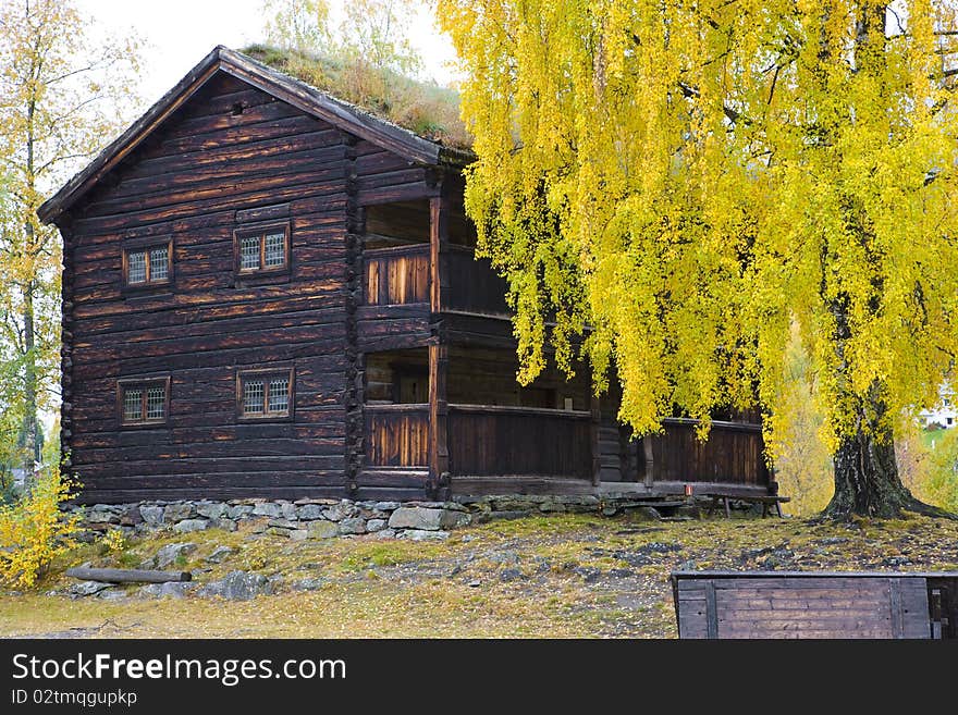 Building in scanzen of Fagernes, Norway