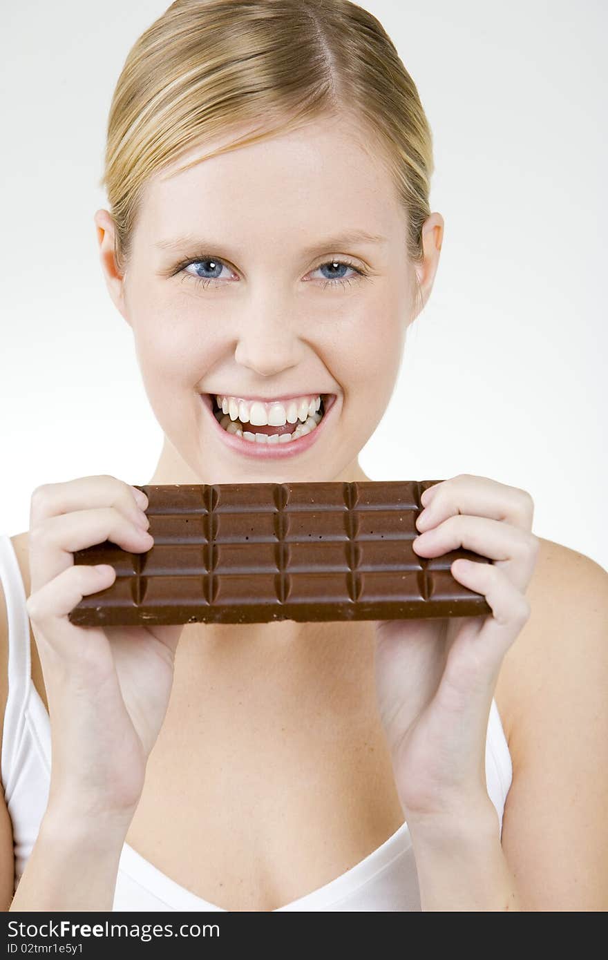 Woman with chocolate