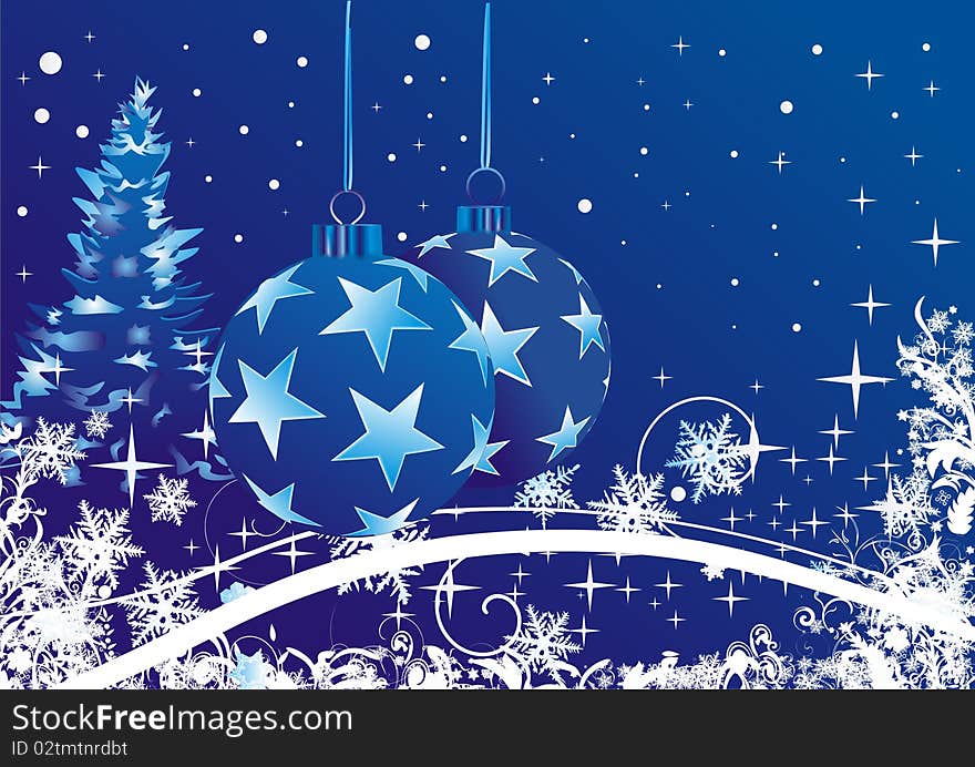 Abstract Christmas background with different elements