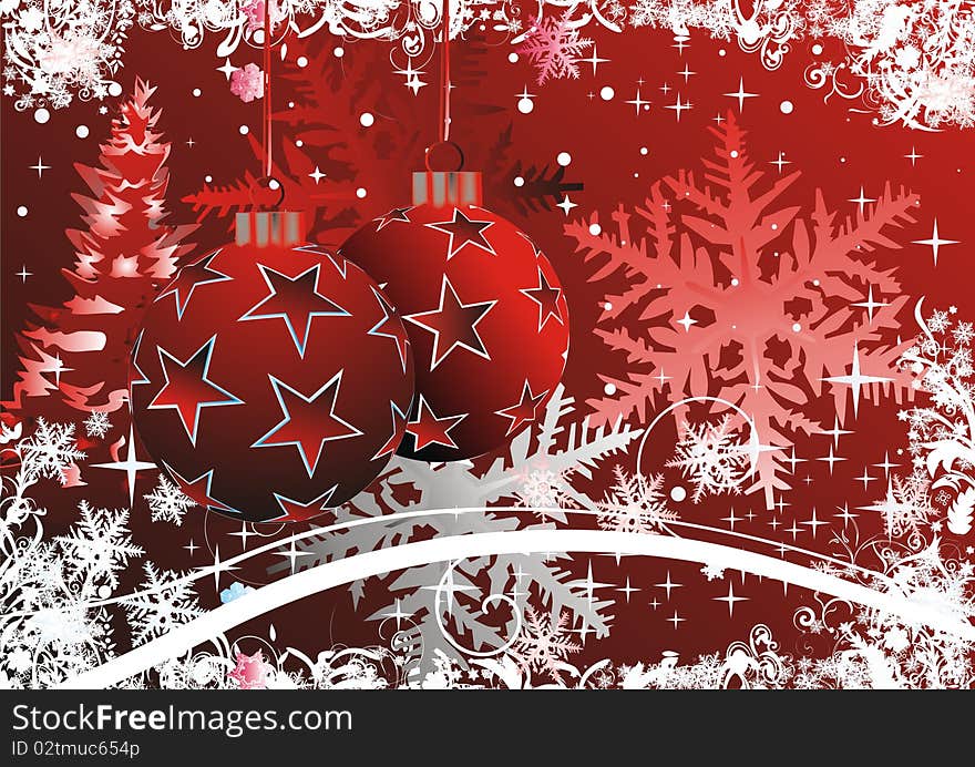 Abstract Christmas background with different elements