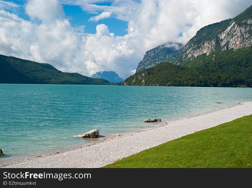 View of mountains and lake