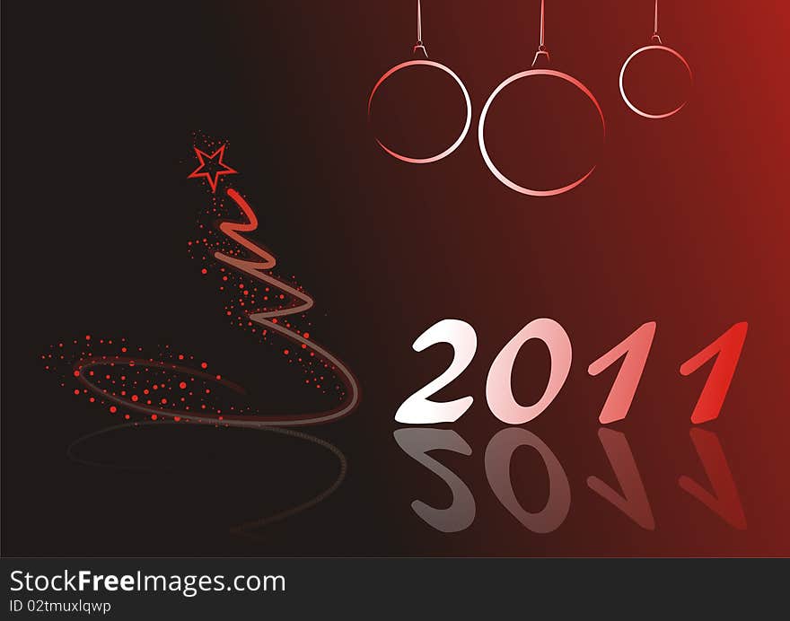 Abstract Christmas background with different elements