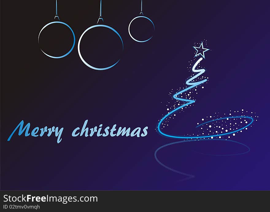 Abstract Christmas background with different elements