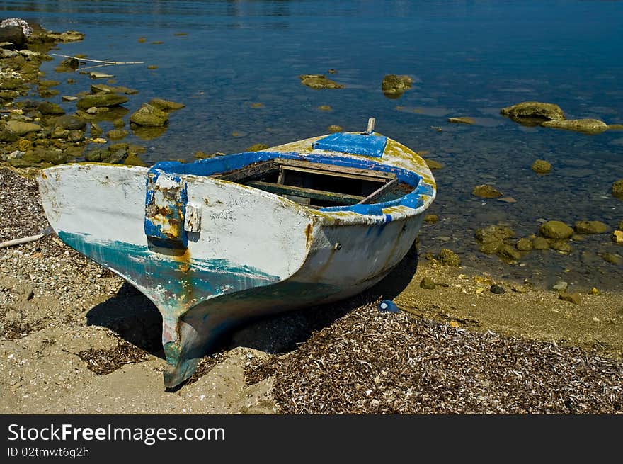 Old fishing boat, Zakynthos Island, Greece.