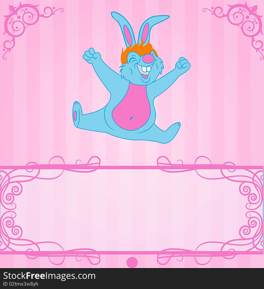 Cheerful bunny, funny vector background. Cheerful bunny, funny vector background