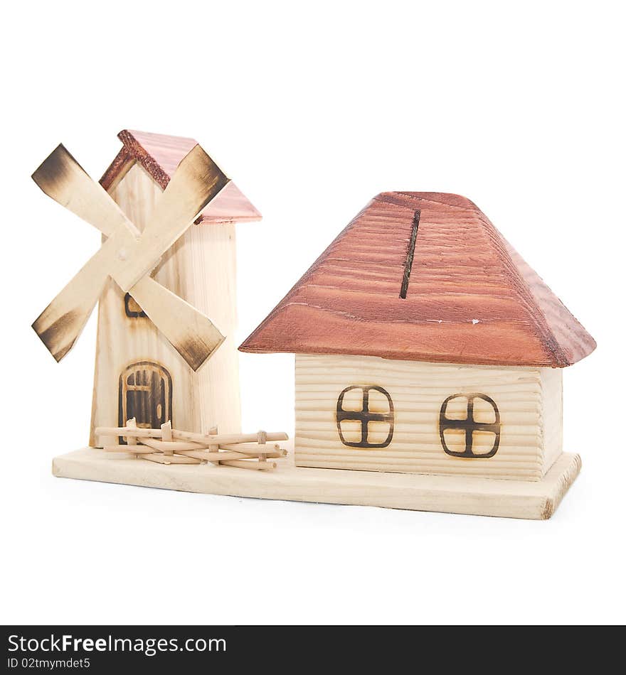 The photo of wooden money box House. The photo of wooden money box House