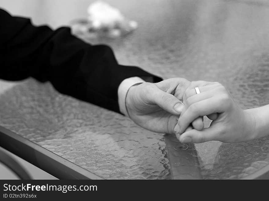 Bride and groom hands shot. Bride and groom hands shot.