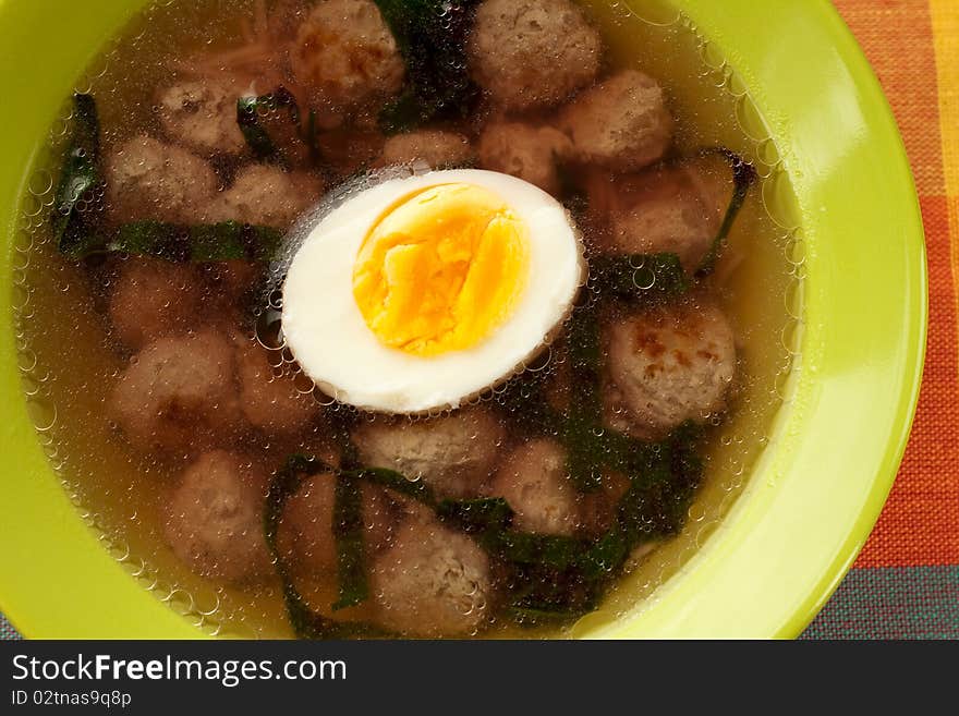 Soup with meatballs