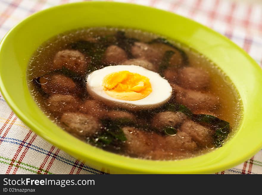 Soup with meatballs