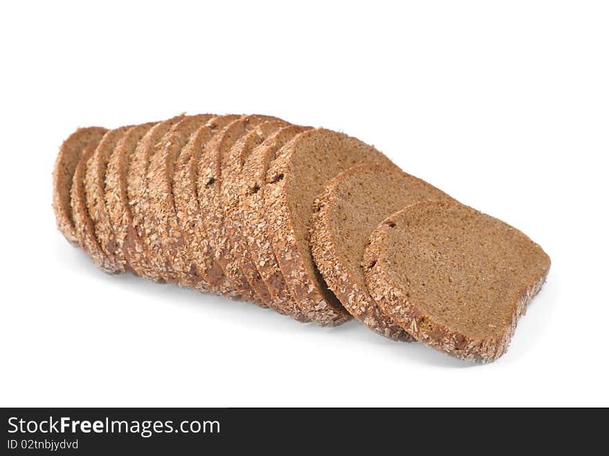 Bread on white background.