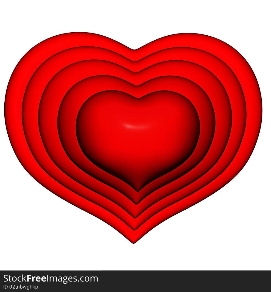 Red heart with four copy