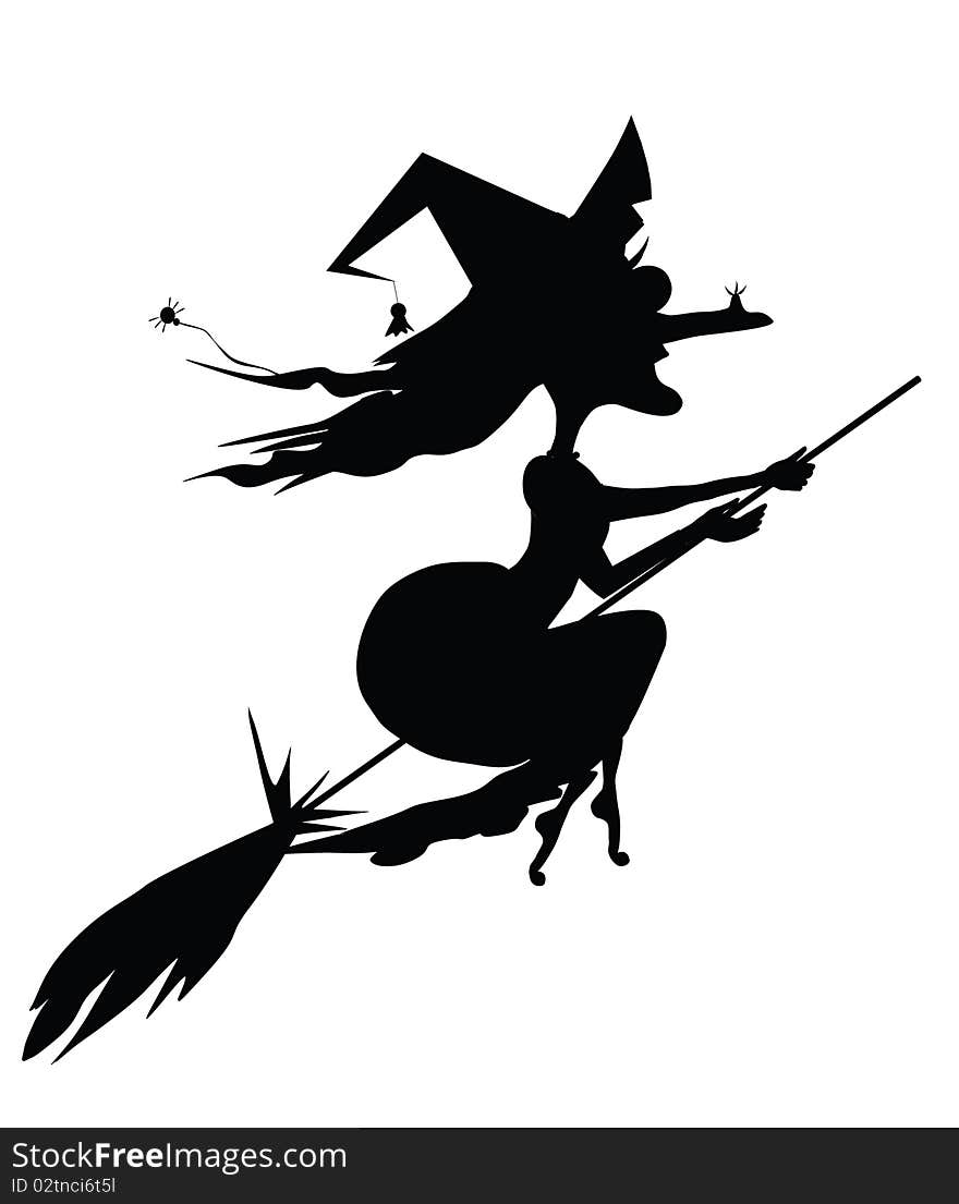 Witch on a broomstick