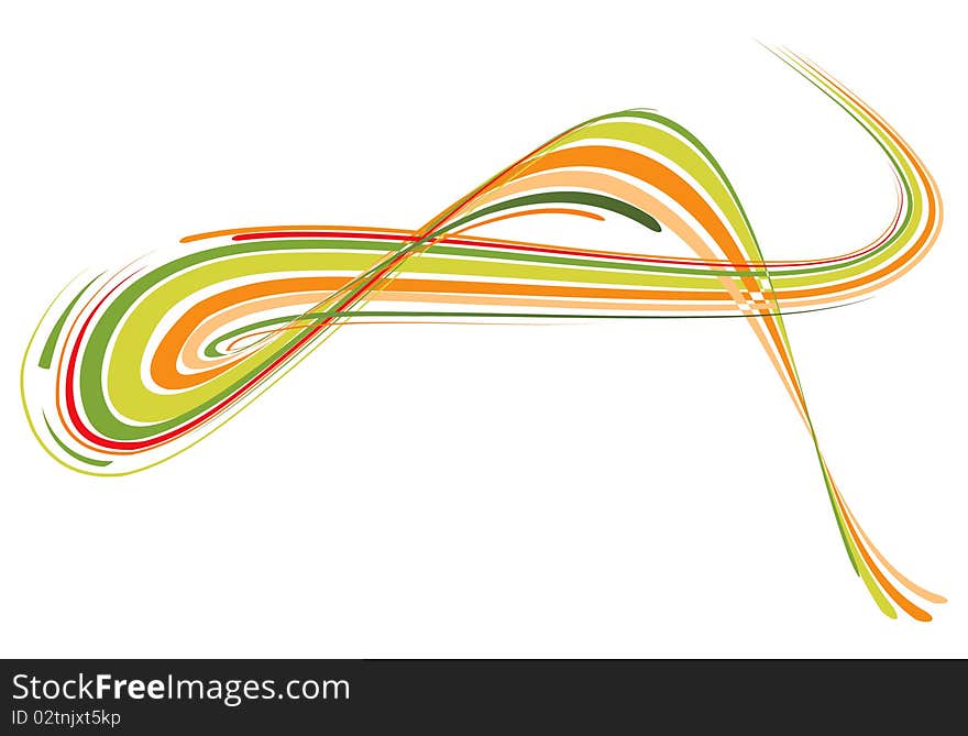 Abstract bent lines. Vector illustration