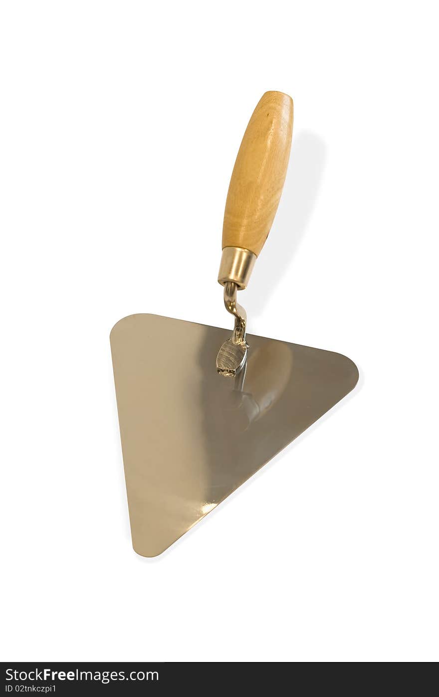 Trowel cement on white background