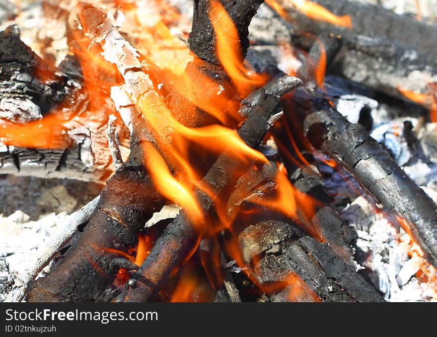 The burning of useless garden waste in controlled fires.