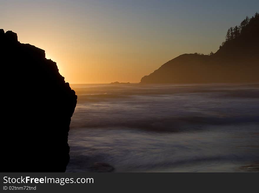 Sunset at Ecola State Park, Oregon