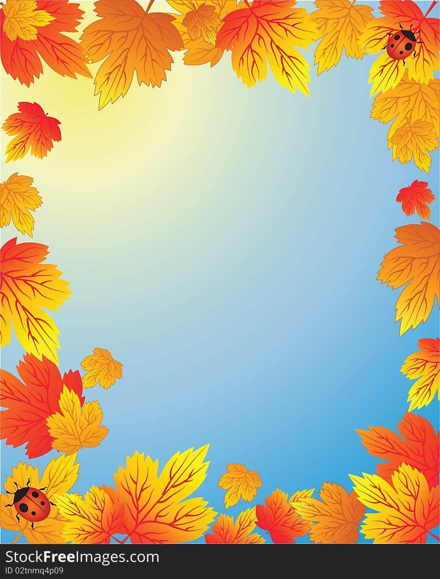 The  illustration contains the image of autumn frame