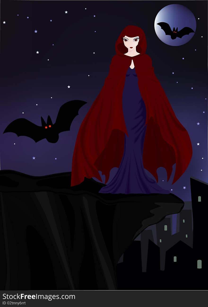 Beauty halloween girl  background