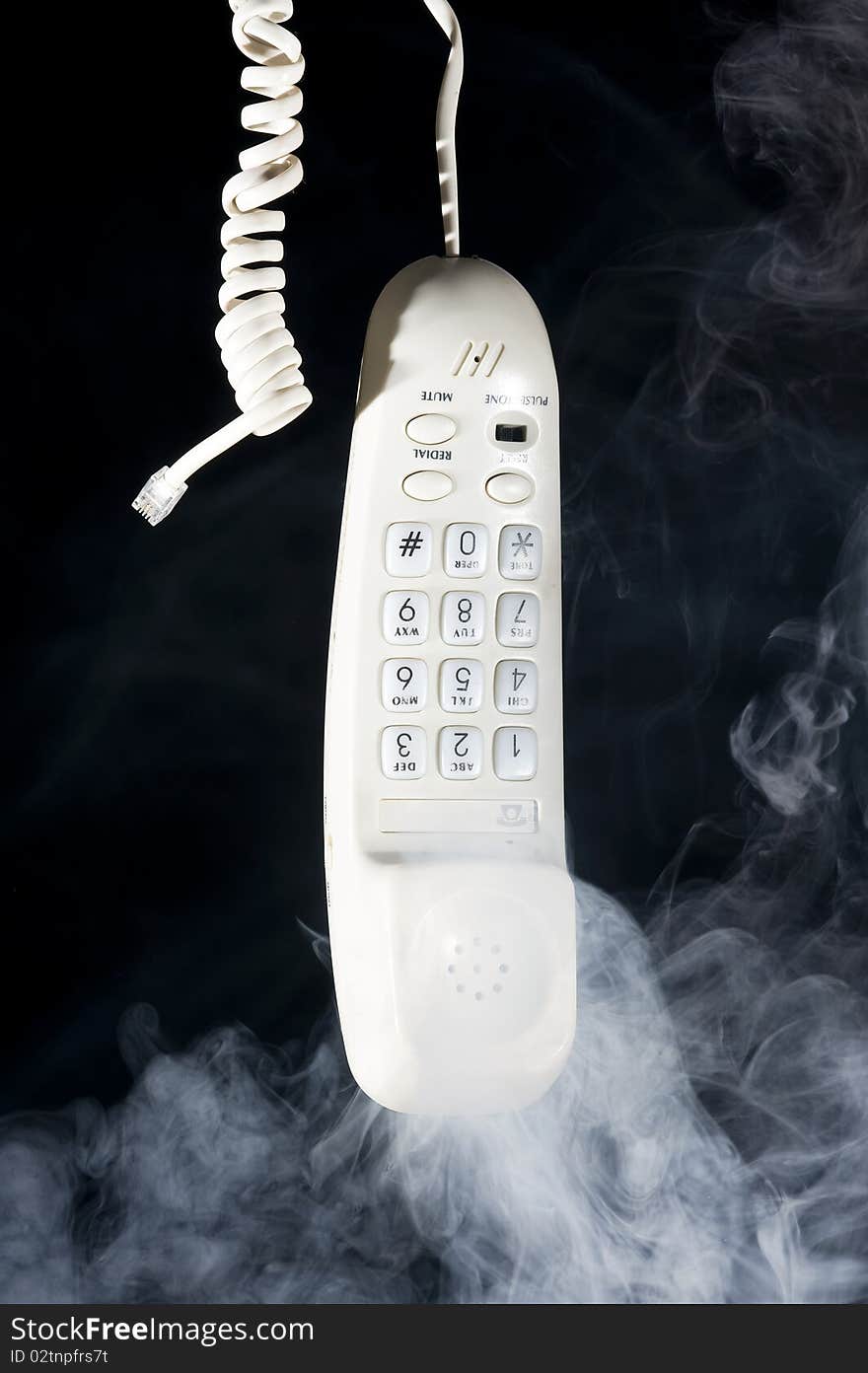 Telephone broken on the smoke