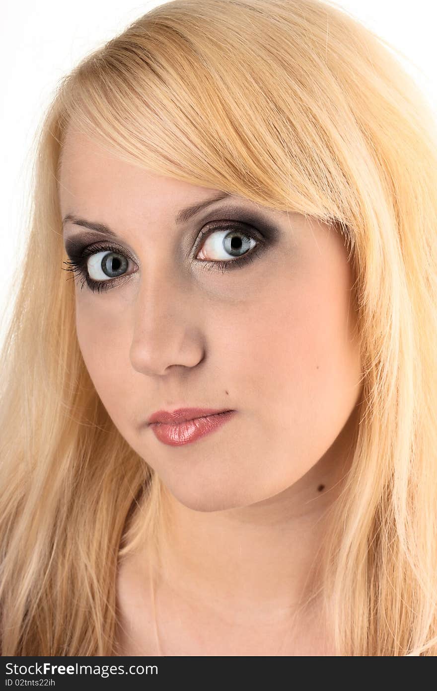 Close-up portrait of caucasian young woman. Close-up portrait of caucasian young woman