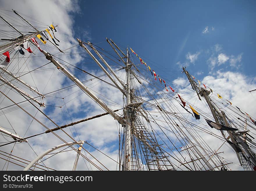 On an old sailing ship. On an old sailing ship.