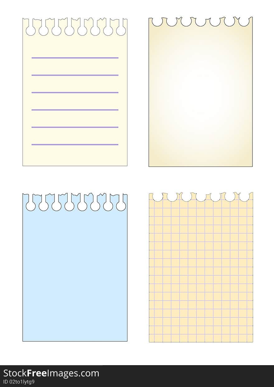 Notebook sheets set pattern