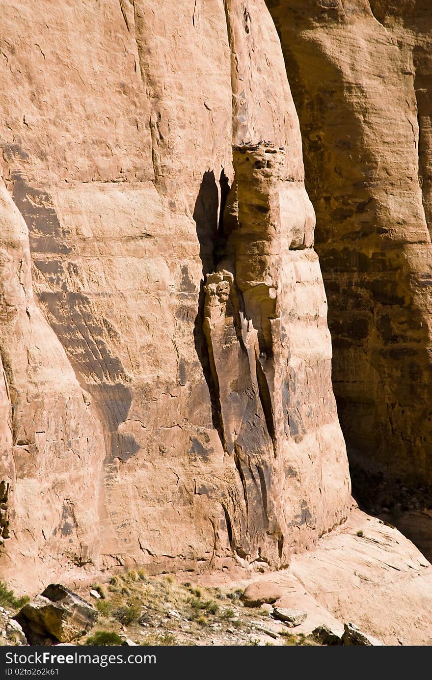 Sandstone formations in the Colorado National Monument.