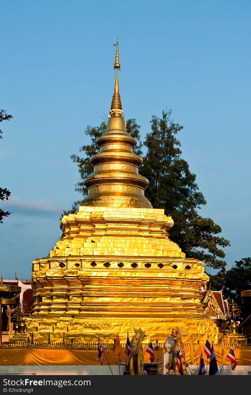 Thai pagoda in chiangmai, thailand