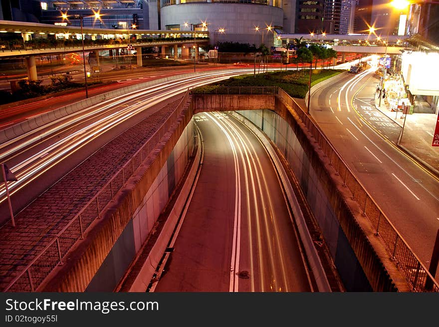 Light trails in Hong Kong. Light trails in Hong Kong.