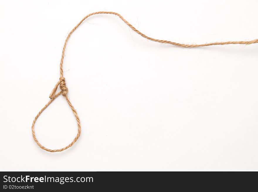 The brown linen sling on the white background. The brown linen sling on the white background