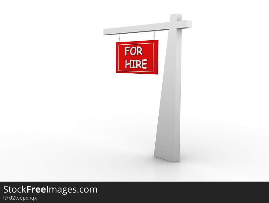 3D HIRE on white background