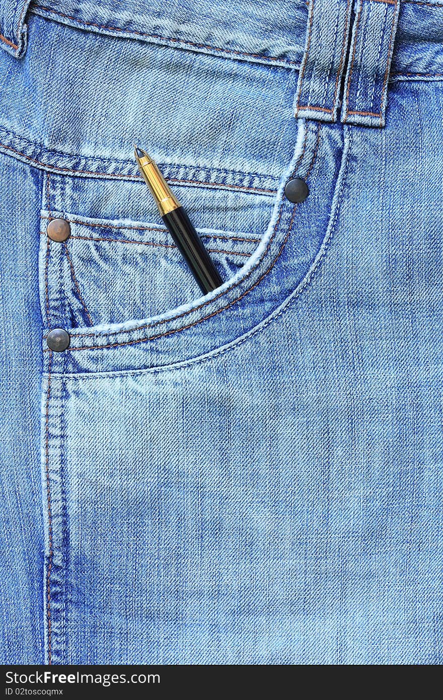 Fountain Pen In His Pocket Jeans