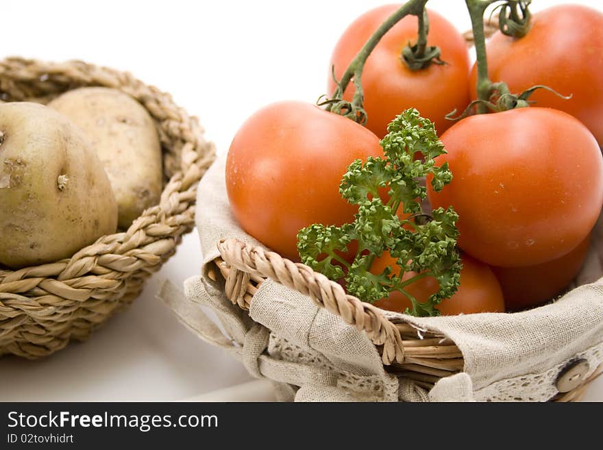 Tomatoes and potatoes with parsley