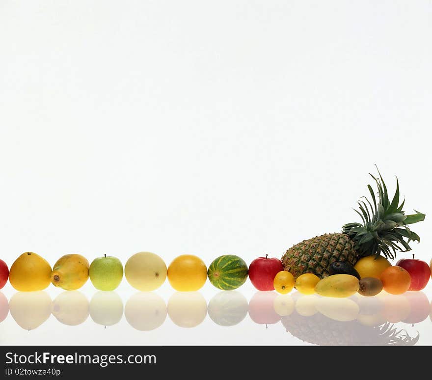 Fruit on a white background