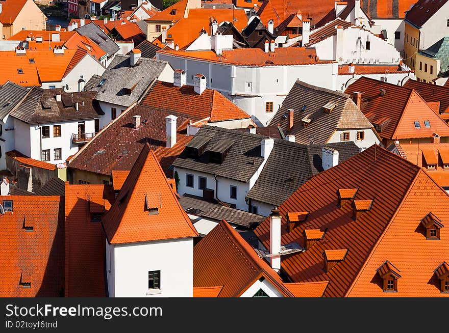 Old tiled roofs, Czech republic. Old tiled roofs, Czech republic