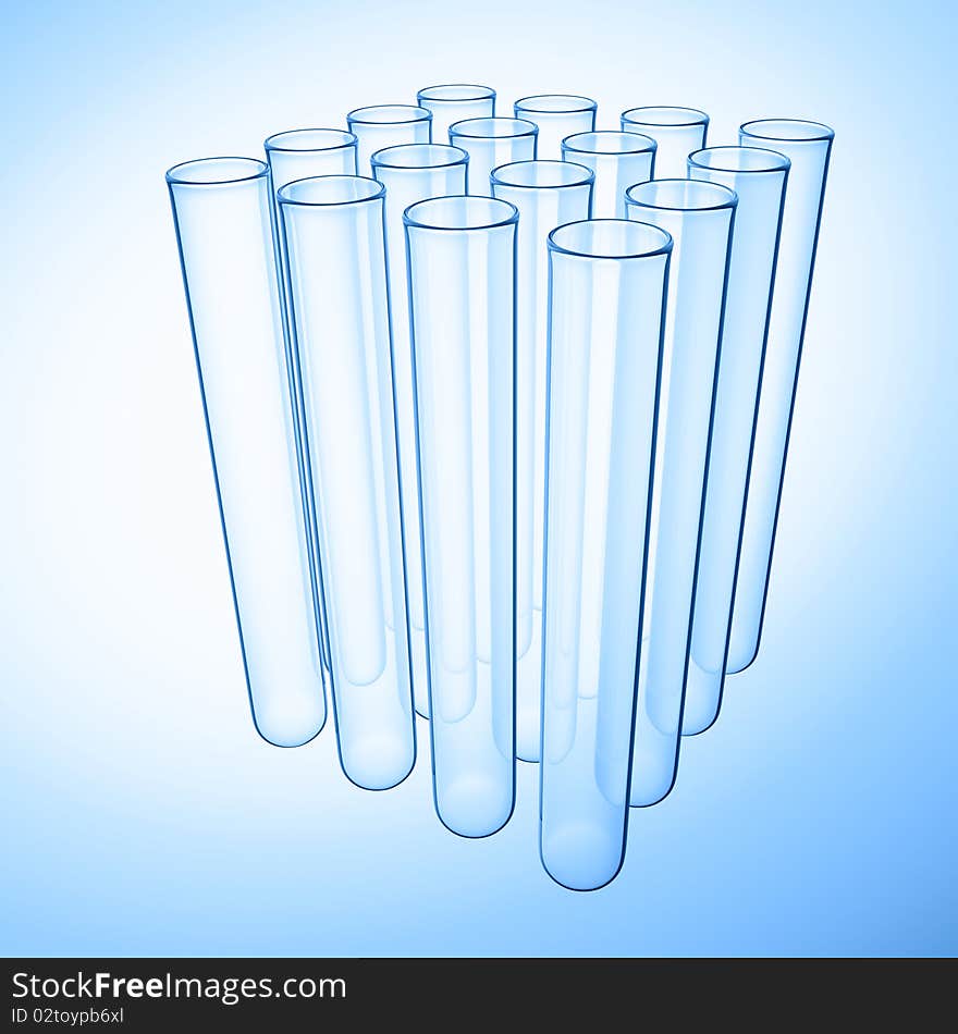 Glass Test Tubes - 3D render