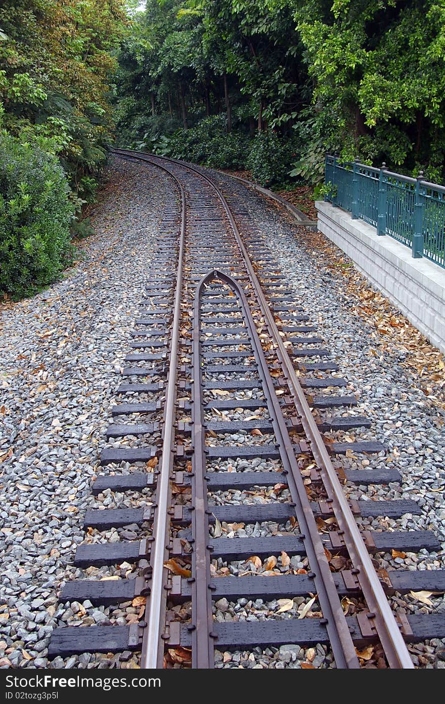 A short and small railway in Hong Kong, can be used for background.