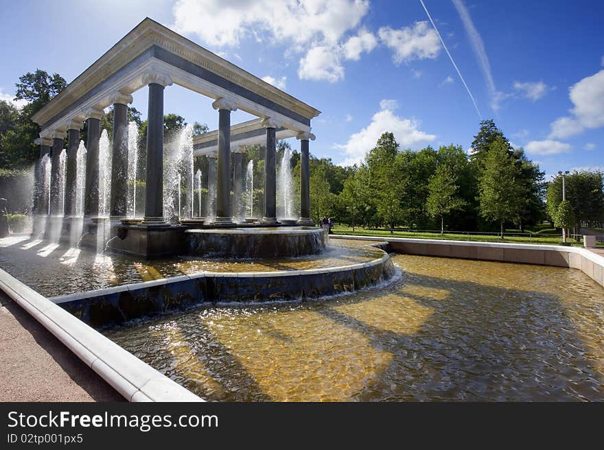 Lion Cascade in Pertergof, Saint-Petersburg, Russia.